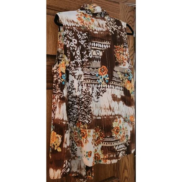 Anu By Natural Size XL Multi-Colored Fall Bohemian Styled Vest Cotton - Picture 5 of 9